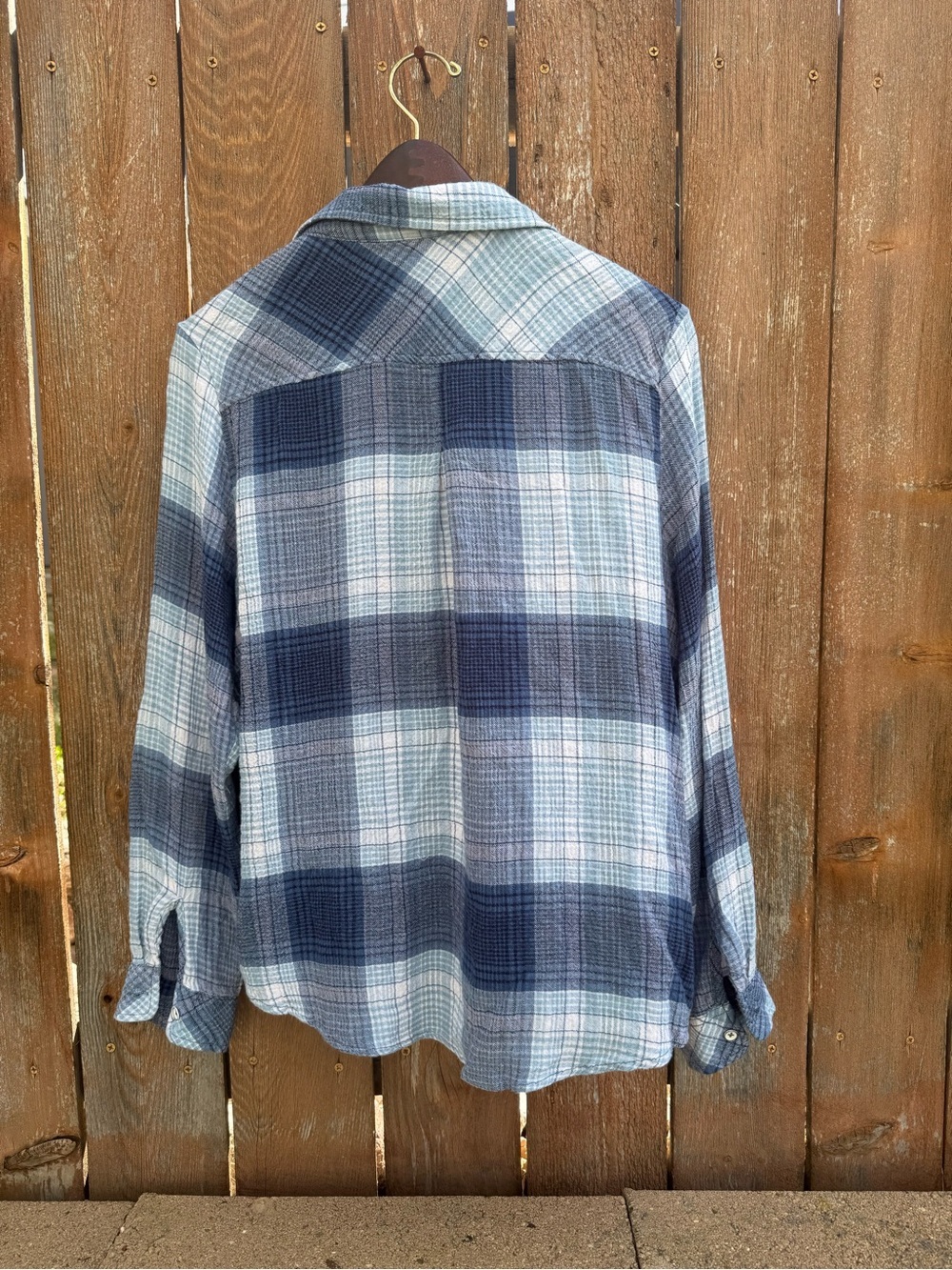 North River Women’s Blue Plaid Soft Flannel Casual Button Down Shirt Medium - Picture 9 of 11